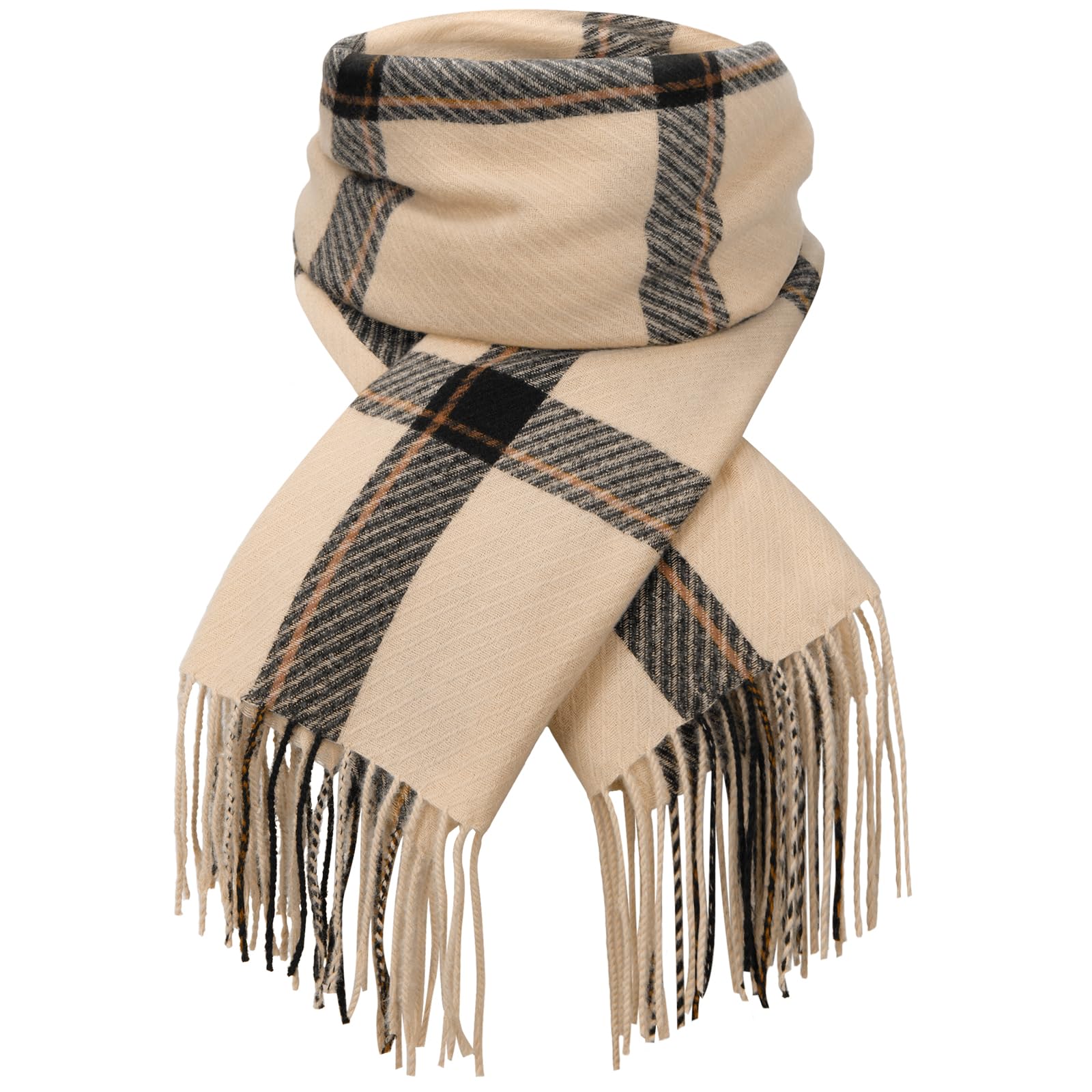 Chalier Fashion Winter Karierter Schal Damen Fransen, Geschenke für Frauen | Weich Warm Kratzfrei Karomuster Plaid Damenschal Winterschal Umhangschal für Teenager Mädchen Kleine Geschenke