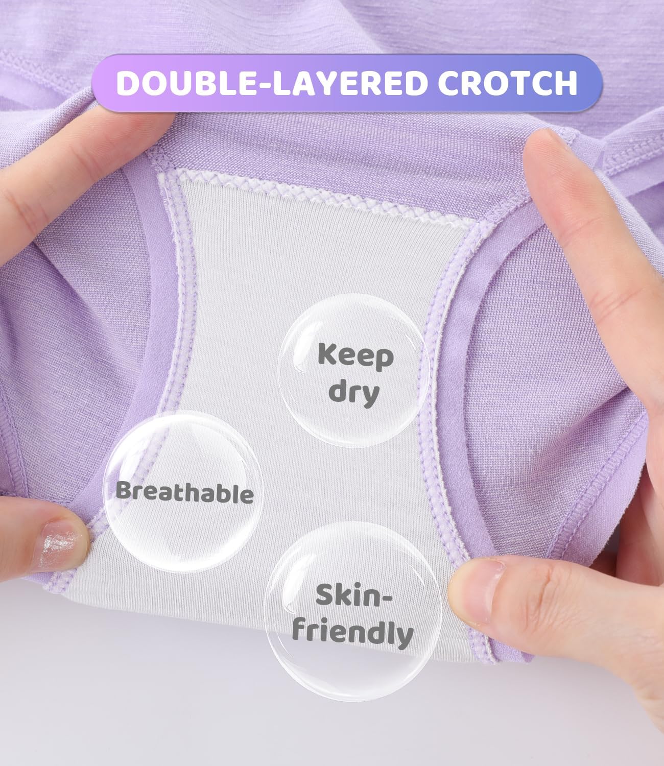 BAMBOO COOL Girls Underwear Ultra-Soft Breathable No Side Seams 7-16Y Panties Stretchy Lightweight Briefs 6 Pack - Image 5