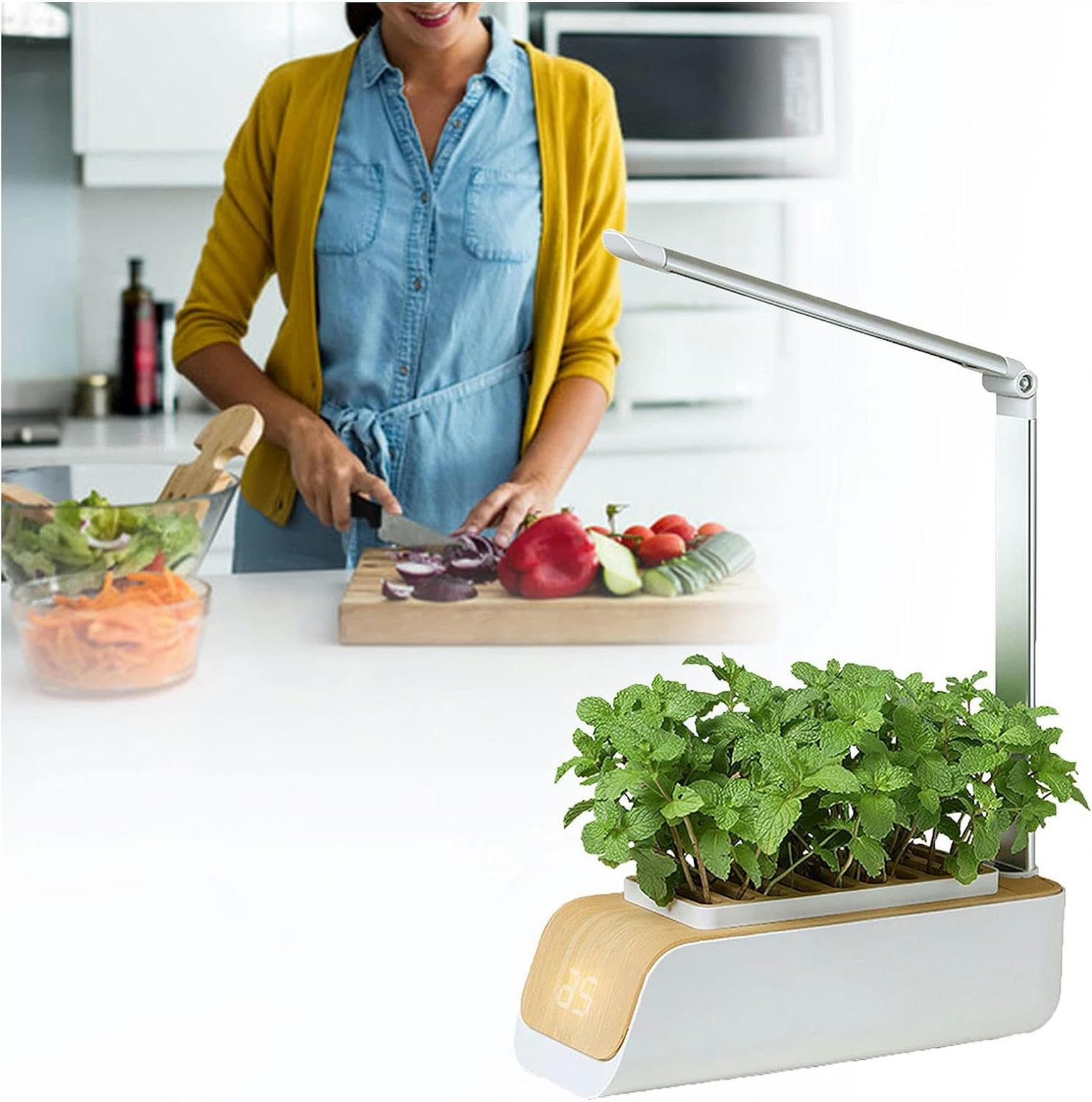 Système De Culture Hydroponique Complet, Lampe Légère pour Les Plantes, Poteau De Lumière Rétractable, Lumière De Remplissage Automatique, Kit À Base De Plantes Intérieur, Adapté À La Maison, Cuisine