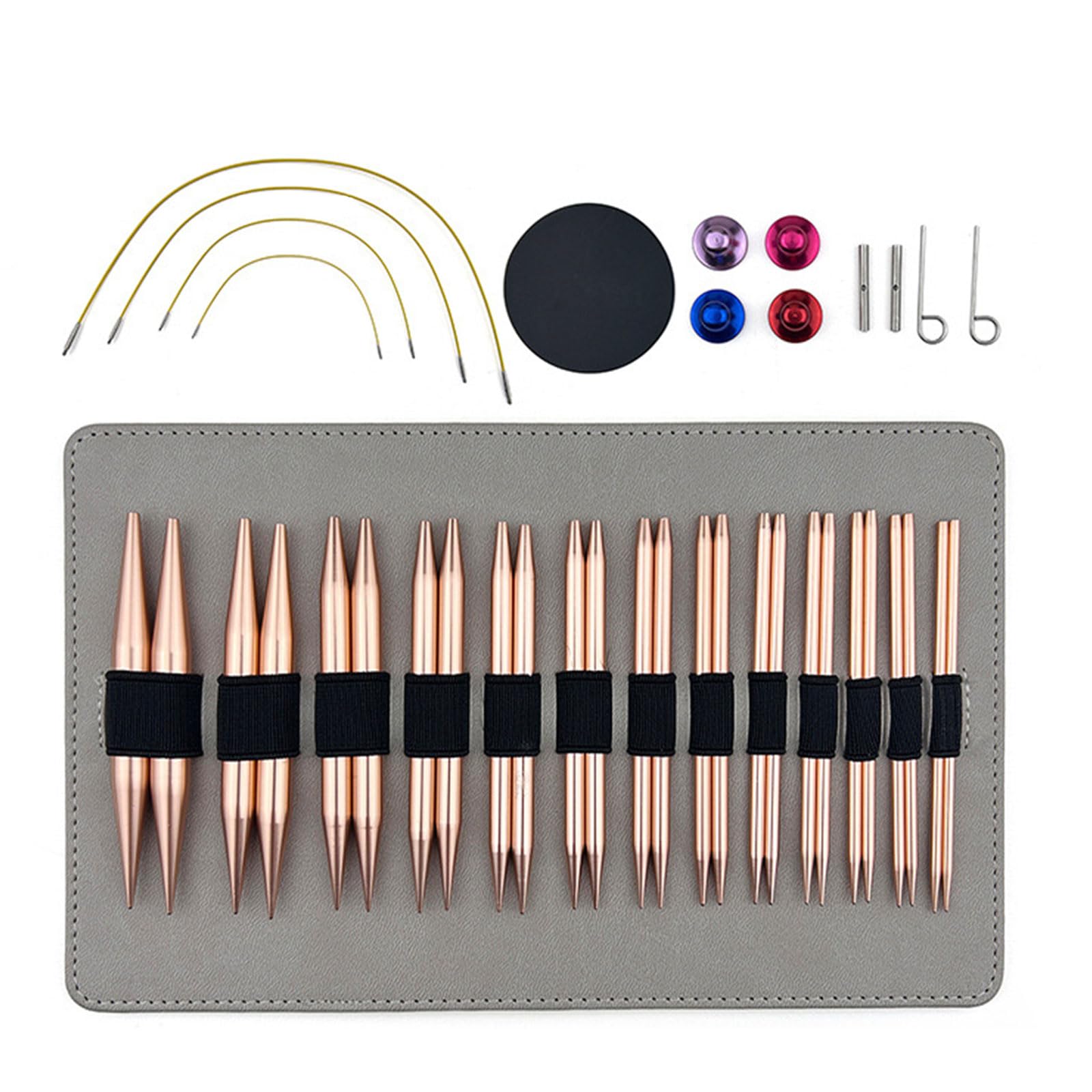 MINGLEA 13Pairs Interchangeable Circular Knitting Needle Set 3.0mm-10mm for Knitting Sweater Sock Aluminum Knitting Needle Set