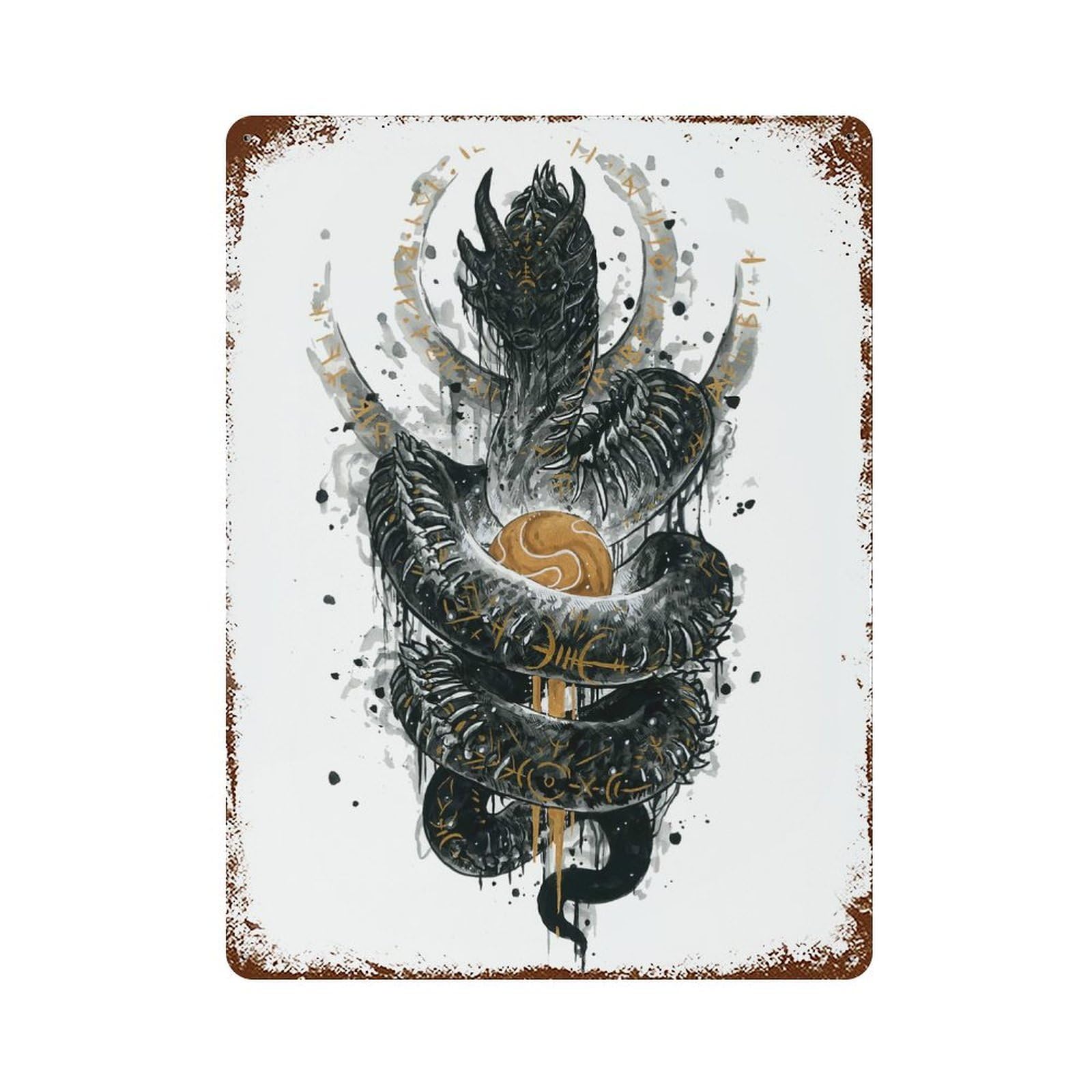 Jormungandr Retro Metal Sign 15.7"x11.8", Classic Wall Plaque for Garage, Pub Or Kitchen