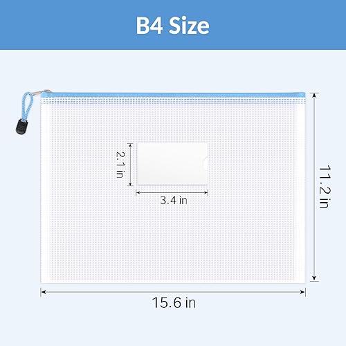 Miniatura 15 de Sooez Paquete de 24 bolsas de malla con cremallera y bolsillo para etiquetas, tamaño A6 (9.1 x 4.7 pulgadas), estuche pequeño para lápices, bolsas