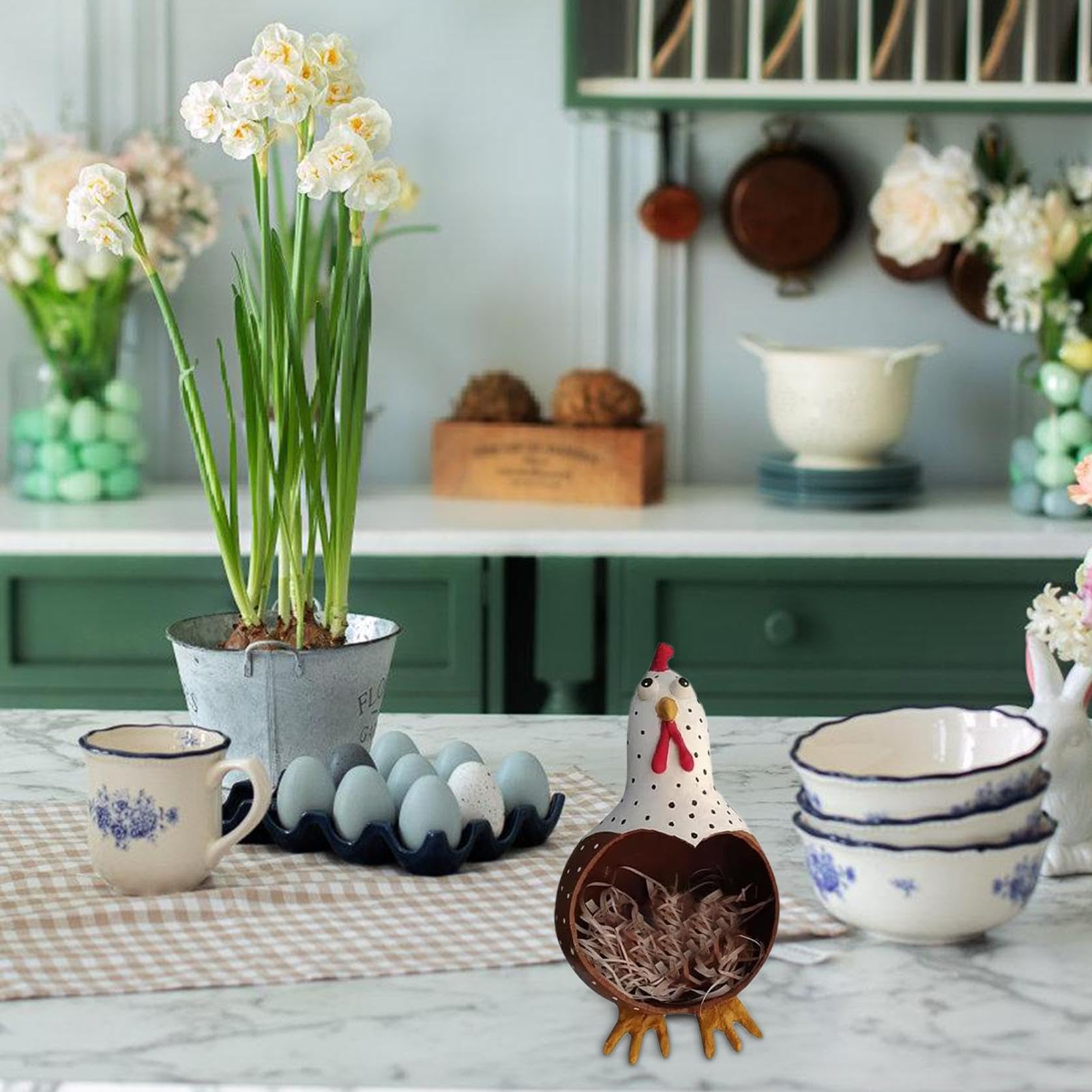 Panier de collecte d'œufs, support pour œufs de poule, étagère de rangement amusante en forme
