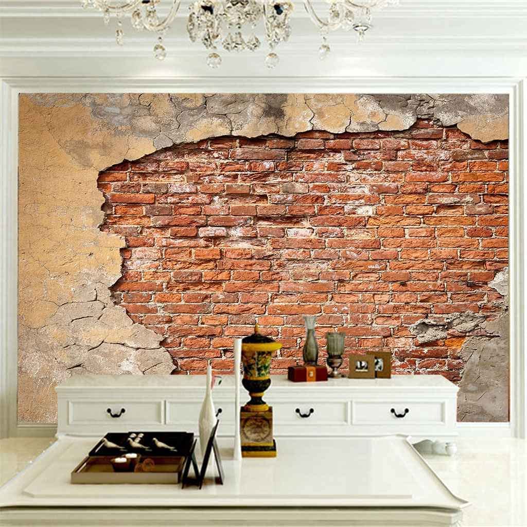Papel Pintado 3D Pared De Ladrillo Rojo Retro Mural De Pared 3D Para Sala De Estar, Sofá, Pared De Tv, Dormitorio, Papel Tapiz, Peel And Stick, Foto De Pared, Carteles De Pared Extraíbles, Arte De Pa