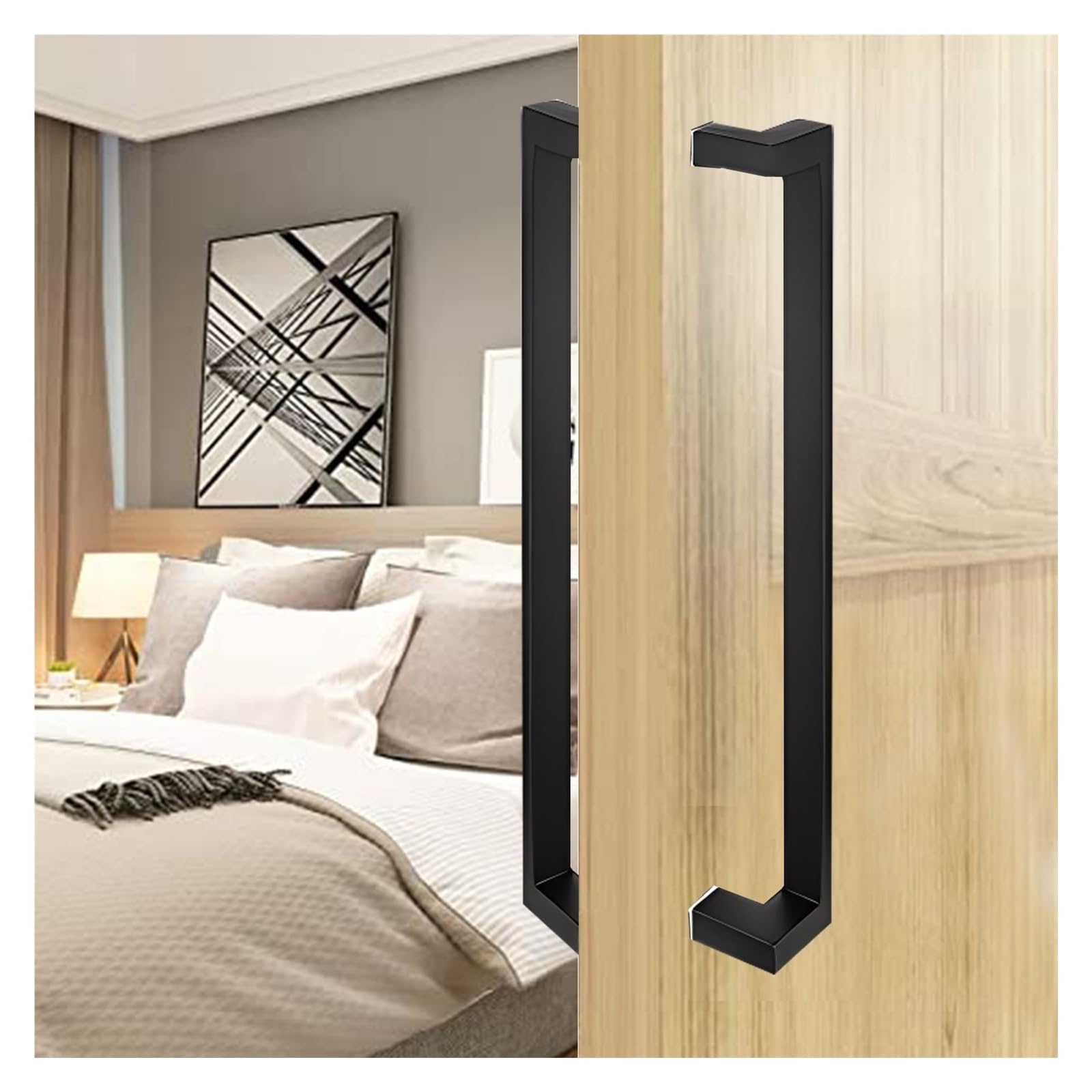 Gthtuhfd Black Gold 39.4In Barn Door Handles Commercial Sliding Glass Door Pull Push Handles For Interior/Exterior Doors 100Cm Long,-100Cm