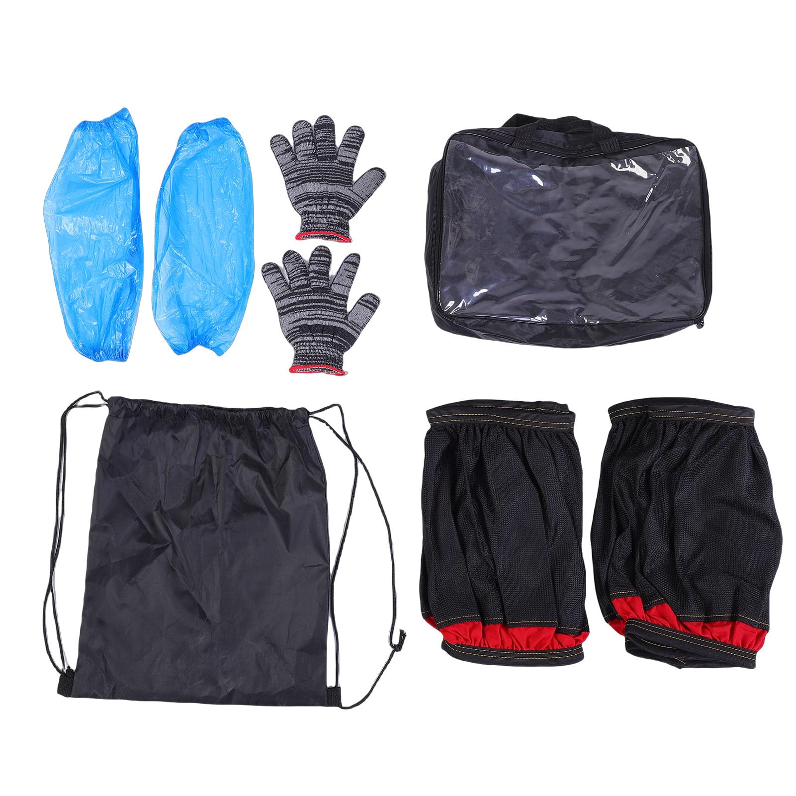 Reifensocken, hohe Traktion, langlebig, verschleißfest, rutschfest, für Autos, SUVs, Wohnmobile, Pickups, Schwarz, Rot, 2er-Set mit Handschuhen, Schutzhüllen, Aufbewahrungstasche