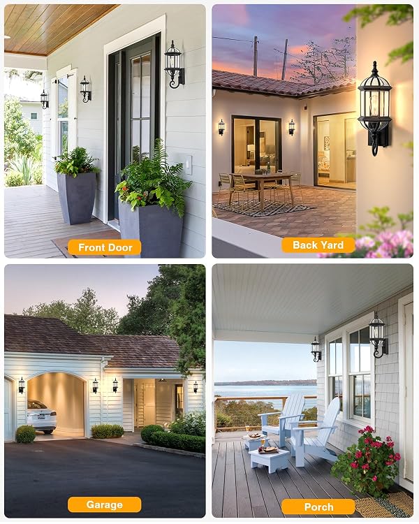 VIANIS 22" Large Porch Lights Outdoor, Black Dusk to Dawn Outdoor Lighting by VIANIS - Used condition - Image 9