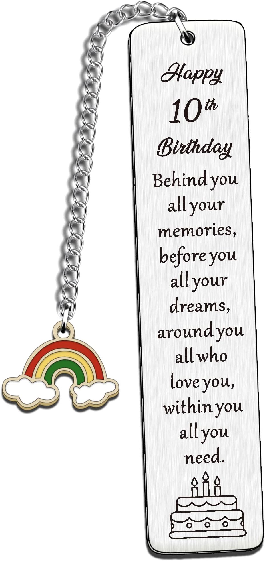 QMVMV 10th Birthday Gifts for Girls Boys,Happy Birthday Bookmark Gifts for Daughter Son Grandchildren Niece Nephew Best Friend Sister Presents