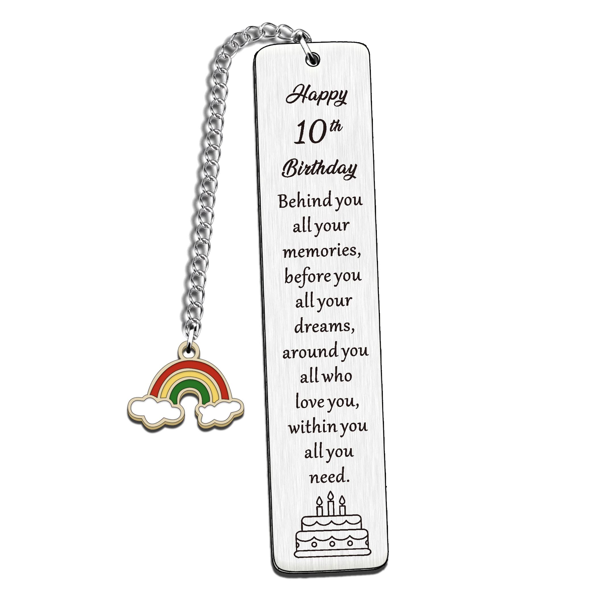 QMVMV 10th Birthday Gifts for Girls Boys,Happy Birthday Bookmark Gifts for Daughter Son Grandchildren Niece Nephew Best Friend Sister Presents