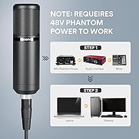Vista 2 de MAONO Micrófono de condensador XLR, micrófono de grabación de estudio cardioide profesional para streaming, podcasting, canto, voz en off, vocal
