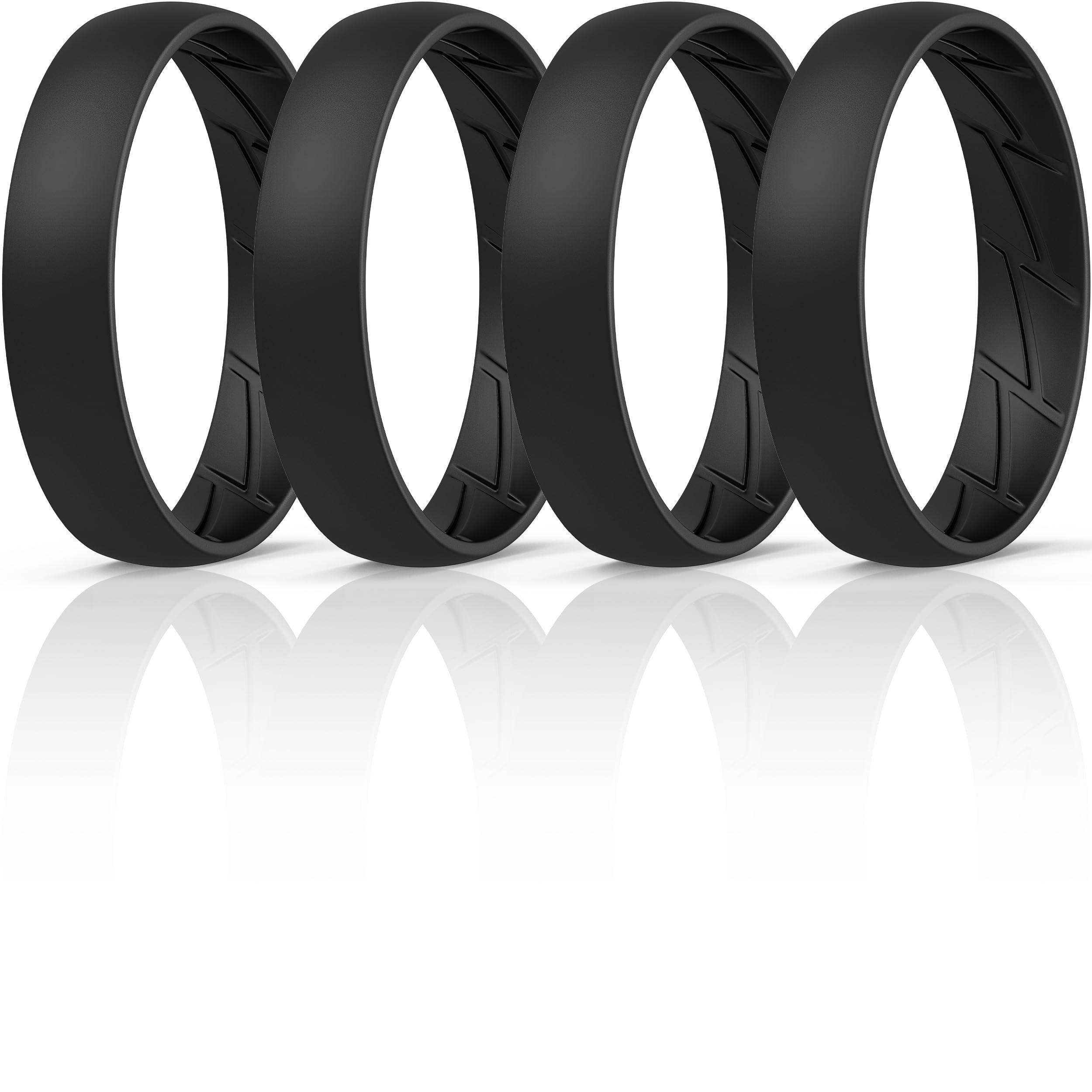 ThunderFit Silicone Rings for Him and Her, Rubber Engagement Bands Unisex - 1/4/5/7/8 Variety Multipack