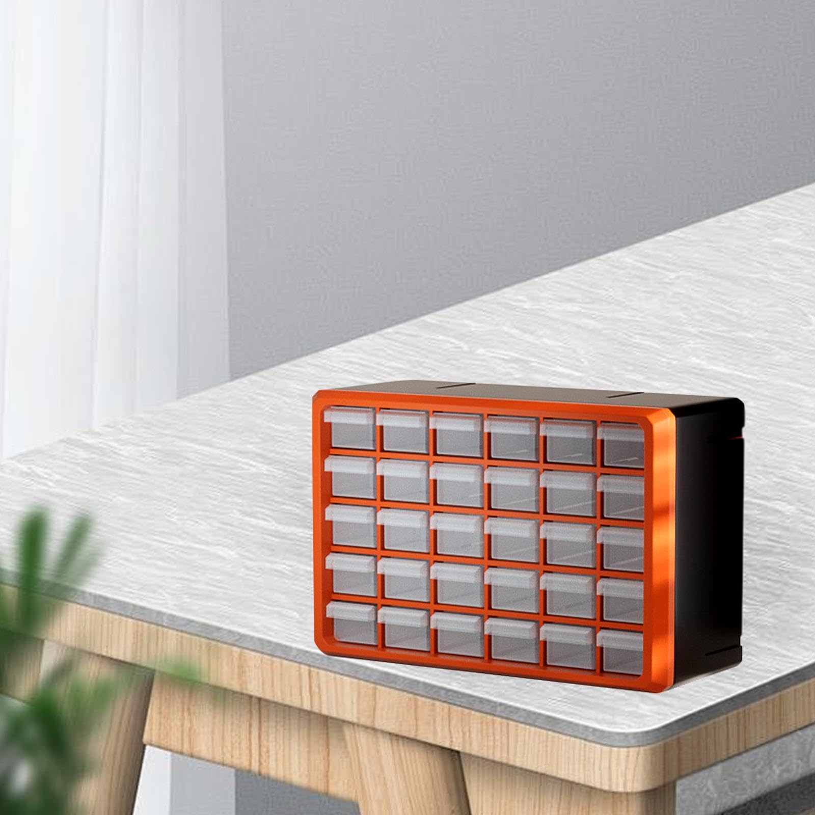 Organizador de Cajones para Armarios de Almacenamiento, Compartimentos, Multirejilla, Multifuncional, Caja de, Organizador de Tornillos, Organ, Cuadrícula Pequeña Naranja 30