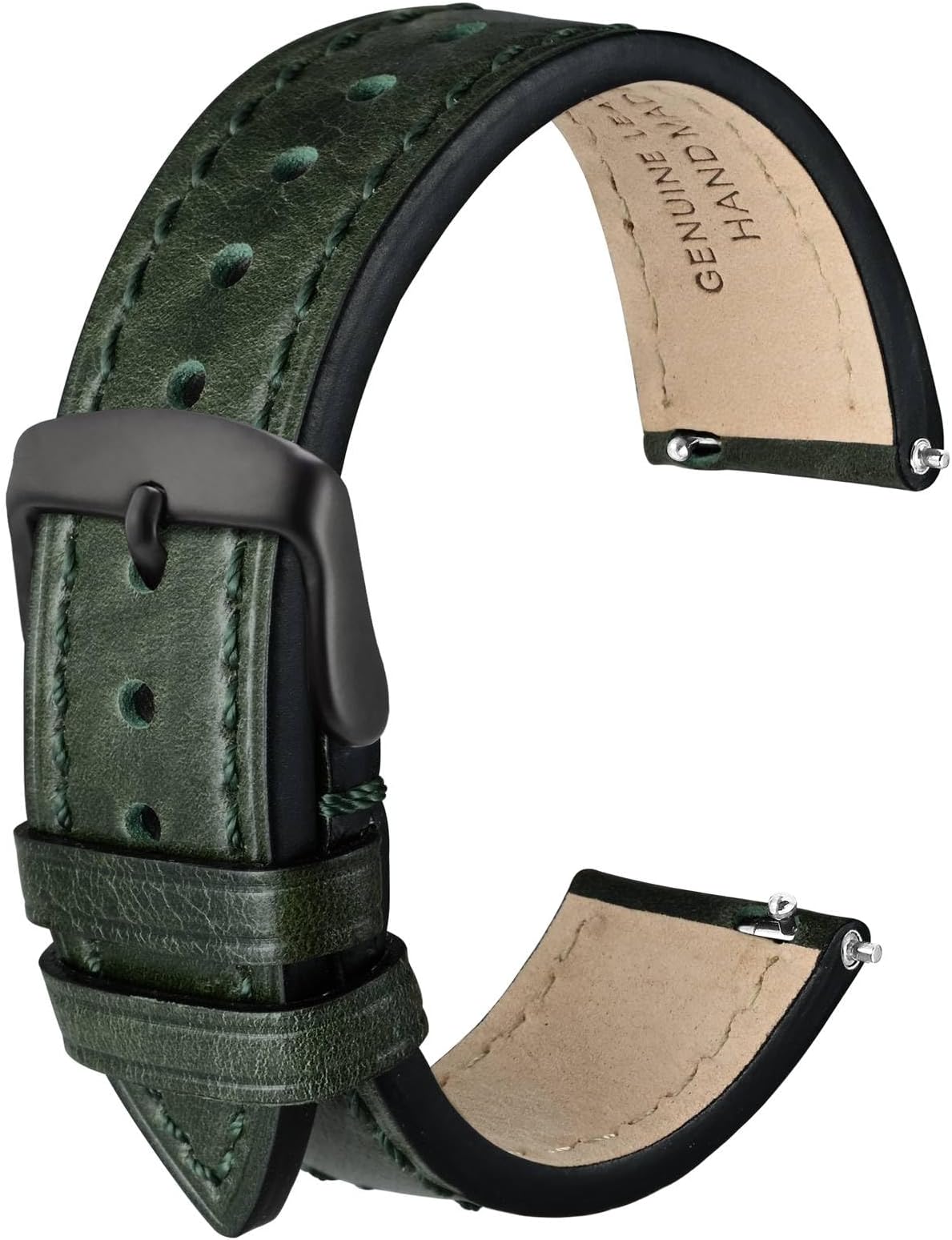 Vintage Leather Watch Band,18mm 20mm 22mm Quick Release Replacement Calf Skin Watch Strap for Men and Women,Stainless Steel Buckle
