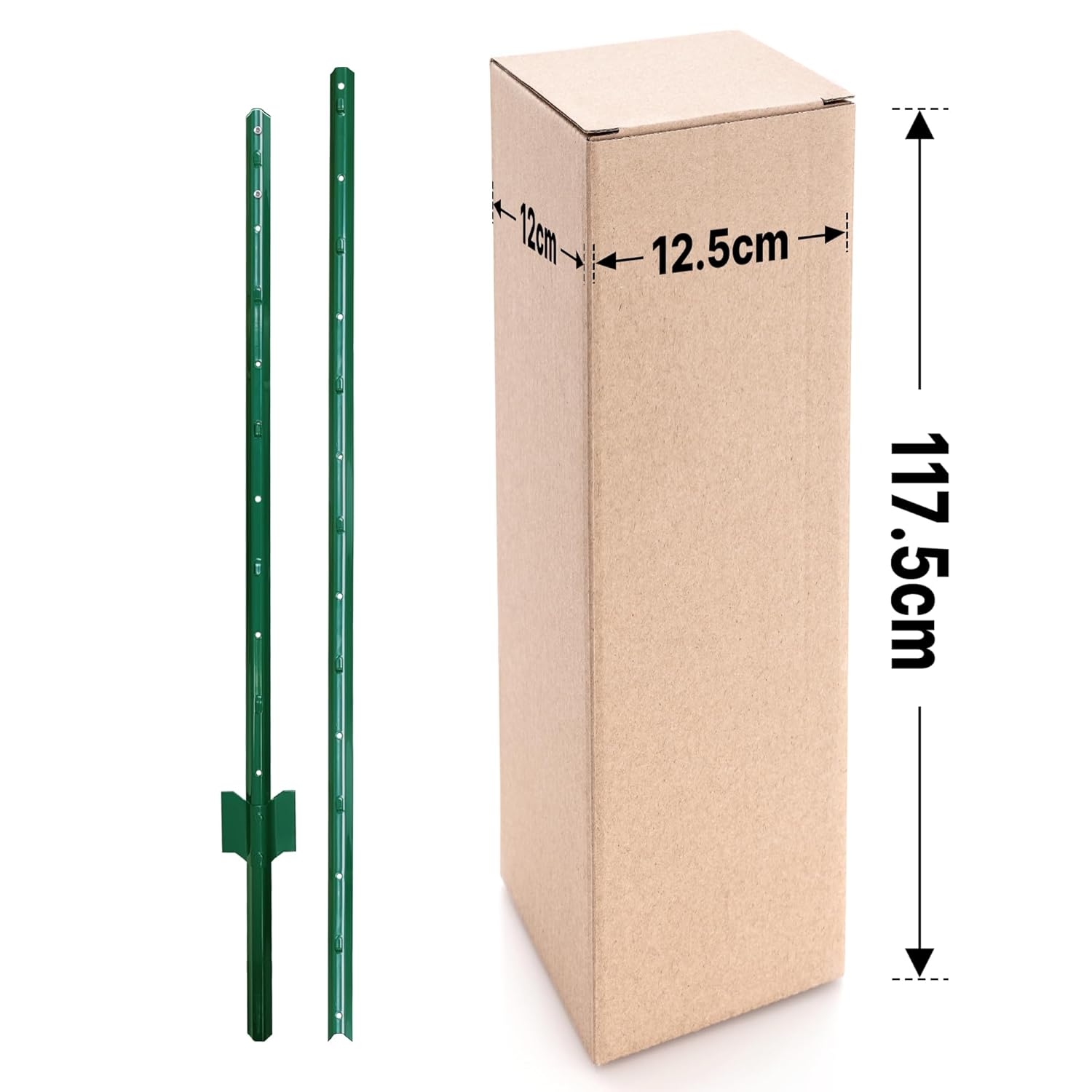 ARIFARO Metal Fence Posts 7 Feet assemblable,Pack of 10,Sturdy Duty No Digging Garden U Post for Wire Fencing Steel Poles for Yard, Outdoor