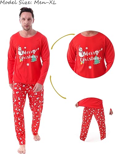 Miniatura 3 de Vopmocld - Pijama familiar a juego para Navidad, pijamas rojas para fiestas, juegos de ropa de dormir de algodón