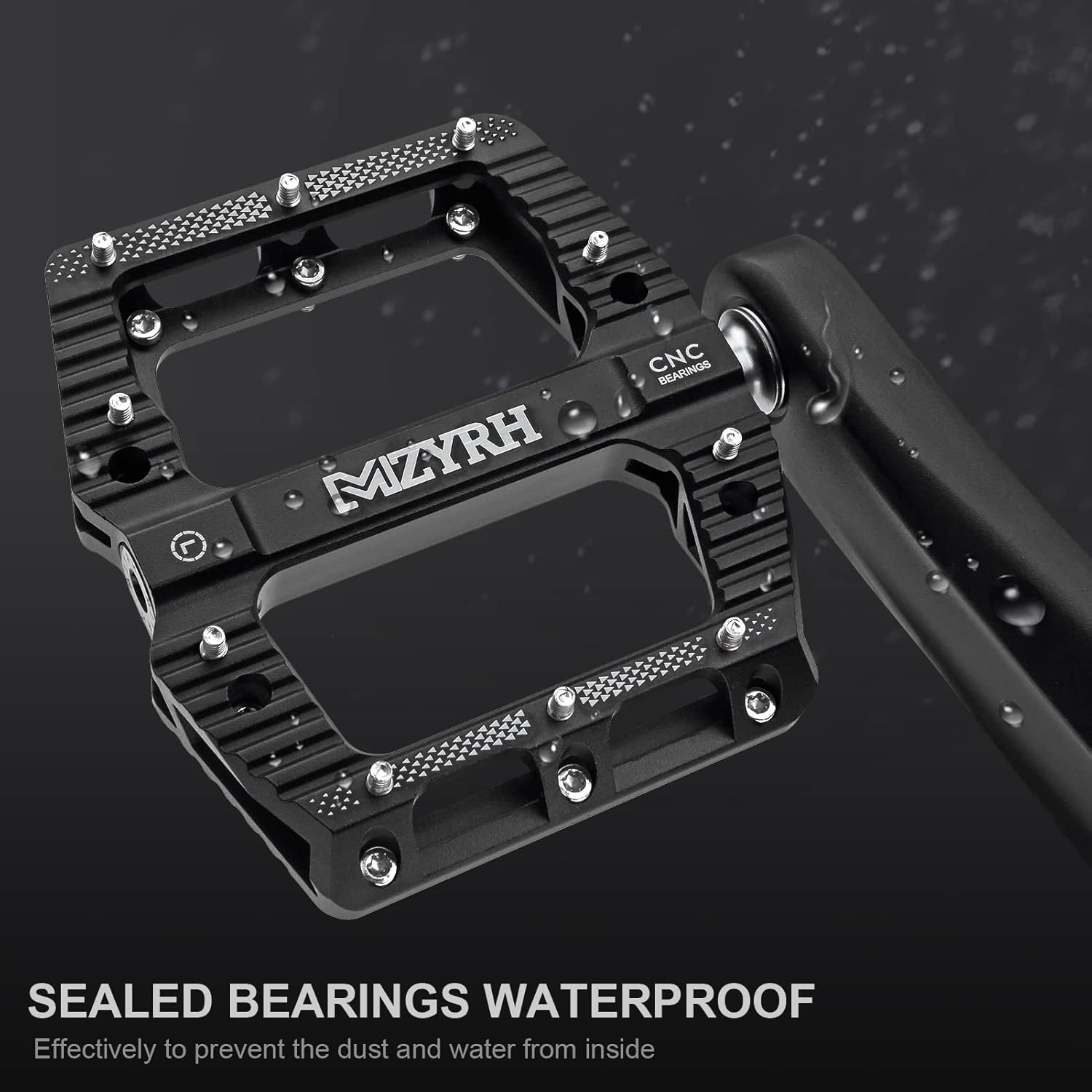 MZYRH Road/Mountain Bike Pedals MTB Pedals Bicycle Flat Pedals 3 Bearings 9/16” Aluminum Alloy Bicycle Platform Pedals for BMX MTB