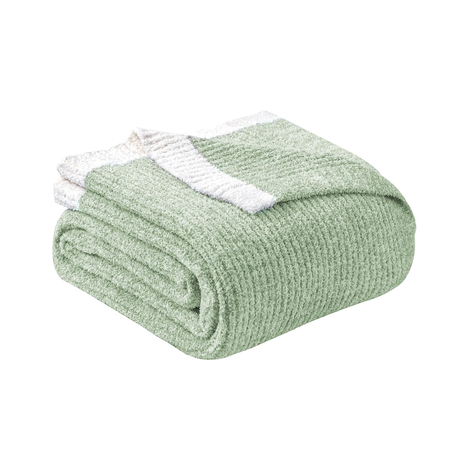 MH MYLUNE HOME Ultra Soft Ribbed Throw Blanket for Couch 60x80 Inches Luxurious Super Cozy Fluffy Microfiber Blanket Plush Warm Reversible Throw