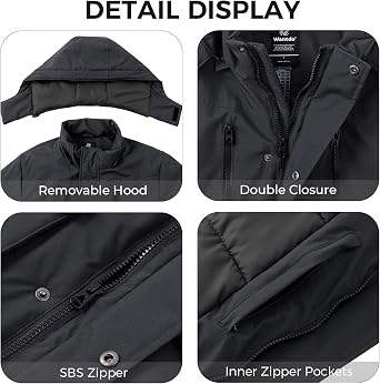 wantdo Men's Thicken Winter Coat Warm Parka Jacket Puffer Jacket with Hood
