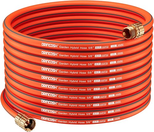 Miniatura 1 de Manguera de jardín flexible de 50 pies, manguera de agua ligera de 58 pulgadas con accesorios niquelados, sin torceduras, a prueba de fugas,