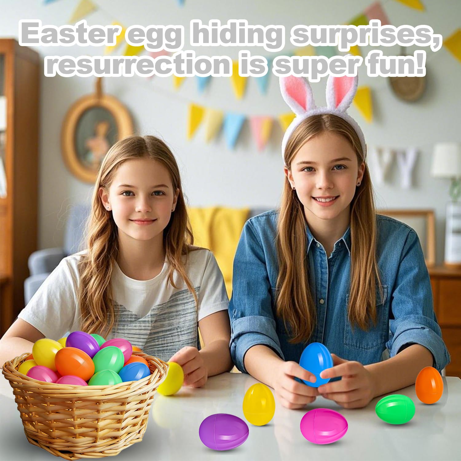 50 uova di Pasqua da riempire, uova di Pasqua in plastica da riempire, regali di Pasqua per bambini, uova di Pasqua vuote per sorprese e piccoli regali per bambini