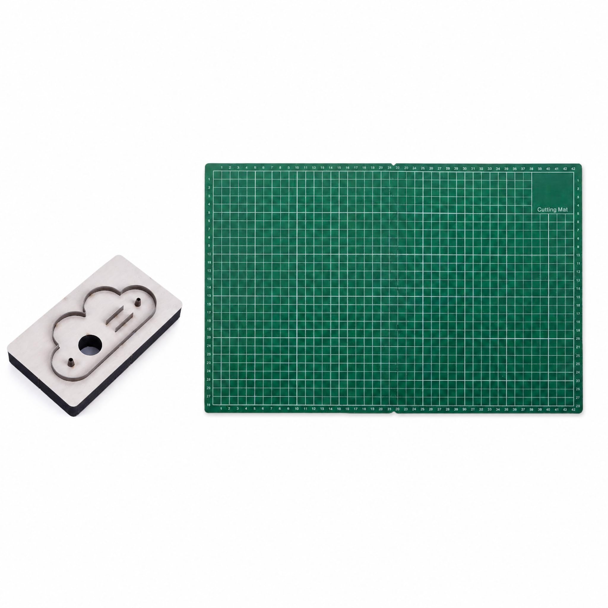 Troquel de Corte de Cuero Metálico con Tabla de Corte Plegable para Manualidades DIY, Llaveros, Colgantes, Bolsos, Joyería, Accesorios Y
