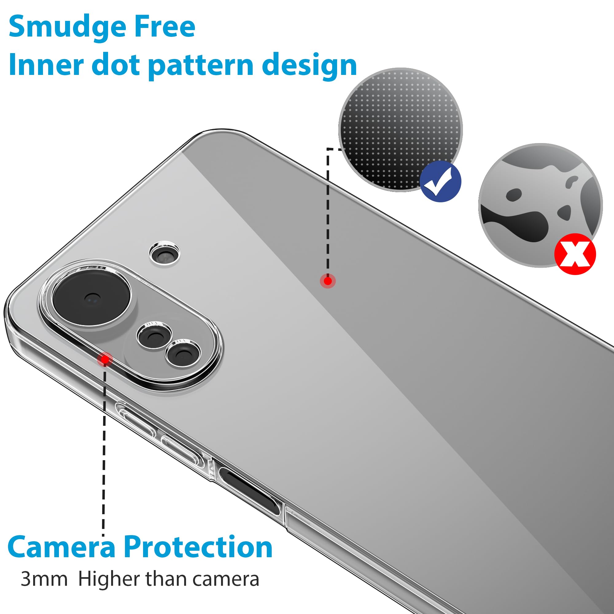 thumbnail: Didisky Hoesje Voor Redmi 13C 4G – Transparante TPU Hoes + 3x Glazen Screenprotector, Volledige Bescherming, Slanke Pasvorm