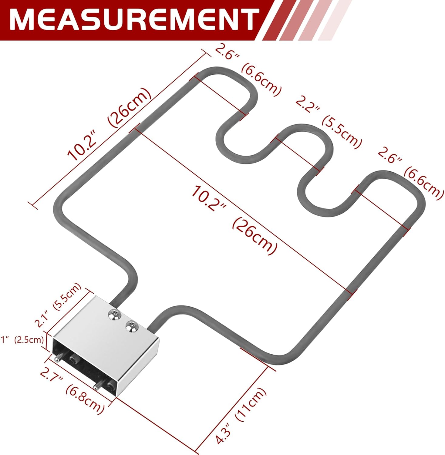 1500 Watt Heating Element for Masterbuilt Electric Smoker Parts Analog Control with Thermostat Power Cord Controller 30-inch Grill Replacement Accessories 20070210 MB20070210