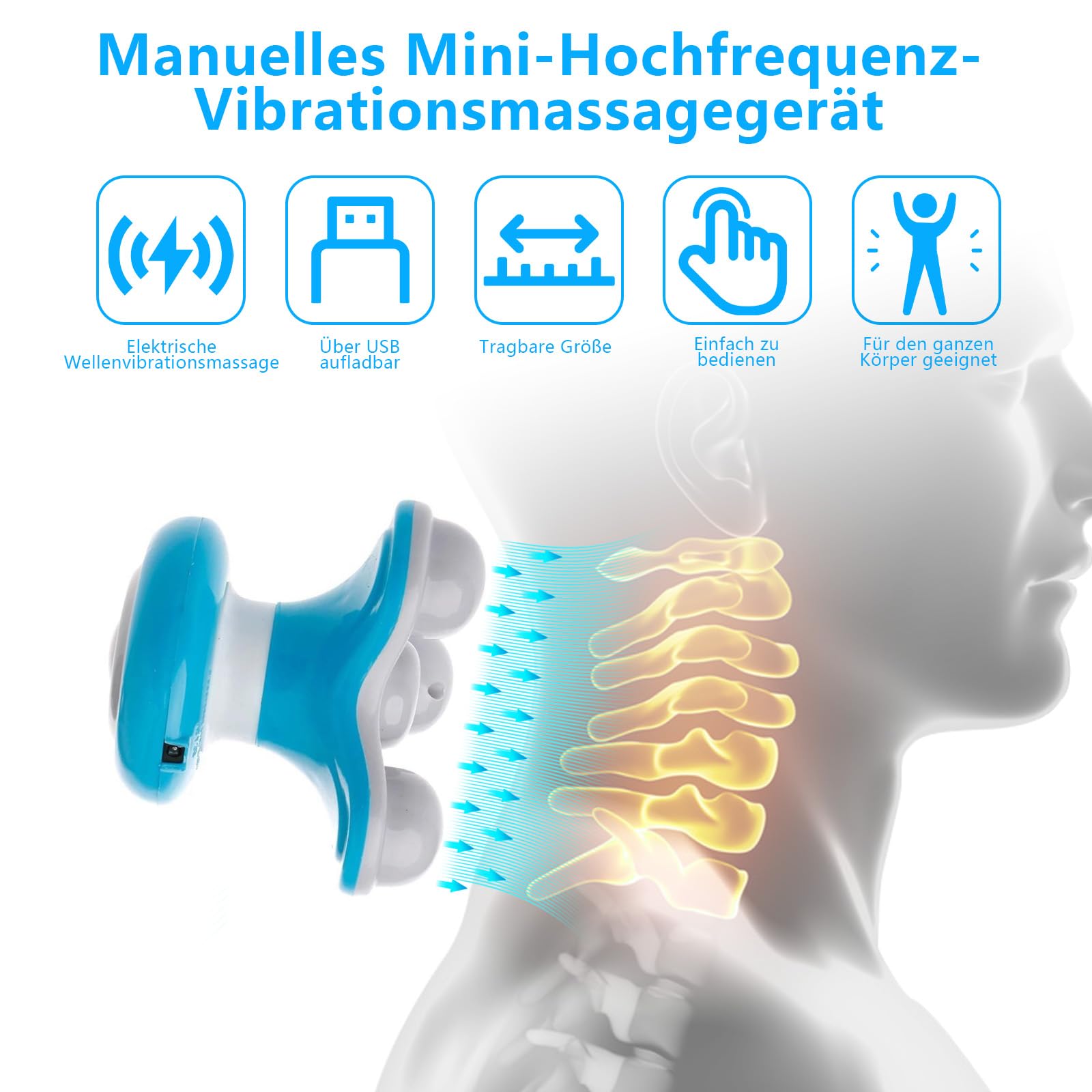 Gonetre Mini -Dreieck Elektrische Massagebaste Handheld Wave Vibration  Massage Gert Vollkrperentspannung Tool fr Home Office Travel USB Powered  Tragbares Hautanstrengungs Kunststoff (Englisch : Amazon.de: Drogerie &  Krperpflege