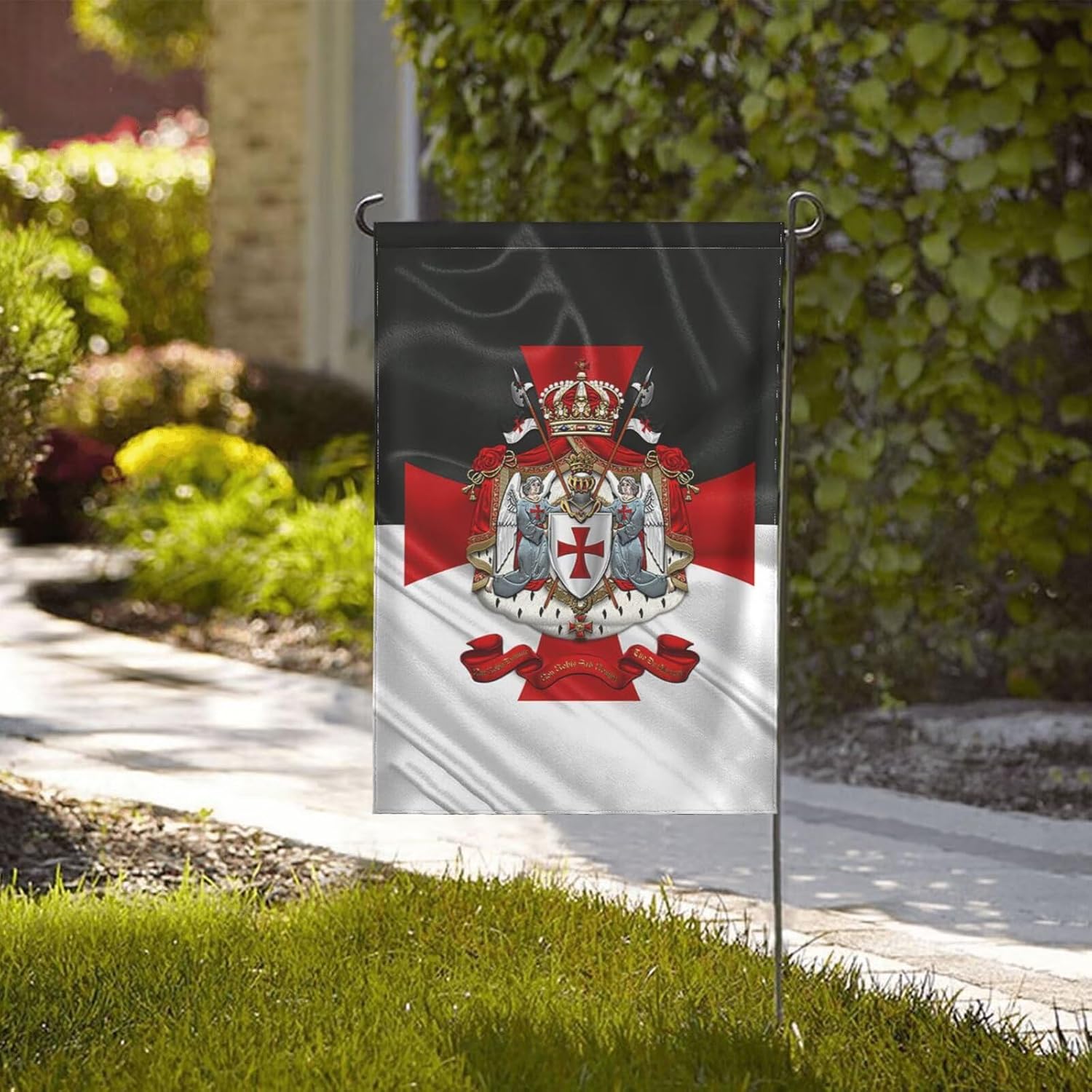 Knights Templar Coat Of Arms Garden Flag Indoor Outdoor Yard Decoration Flag Garden Flags 28x40in