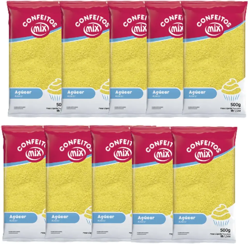 10 Açúcar Colorido Algodão Doce Bolo Cupcake Confeitaria (Amarelo)