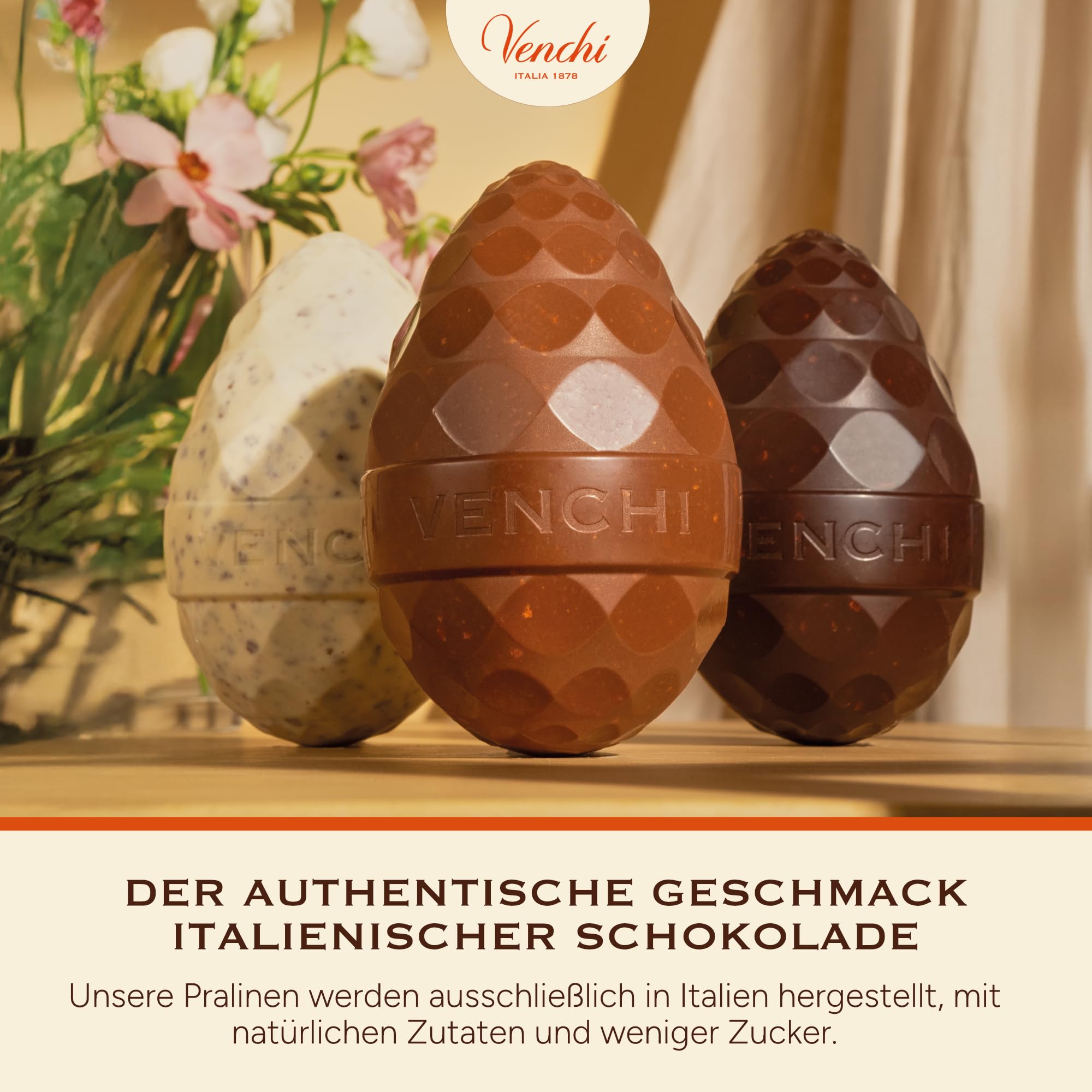 Venchi - Chocoviar 75% Schokoladenei, 350 Gr, Geschmack: Extra-Zartbitterschokolade mit Chocoviar-Mikroperlen, Glutenfrei, mit Überraschung, Venchi-Osterkollektion, Geschenkidee