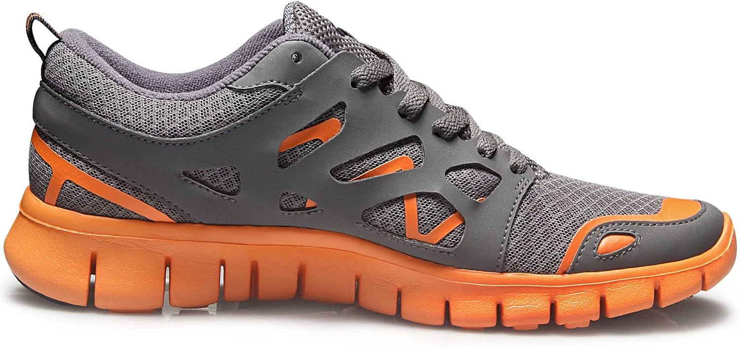 TSLA Men's Sports Running Shoes, Lightweight Breathable Walking Casual Sneakers, Performance Gym Training Athletic Shoes Running Charcoal 7 Women/6 Men