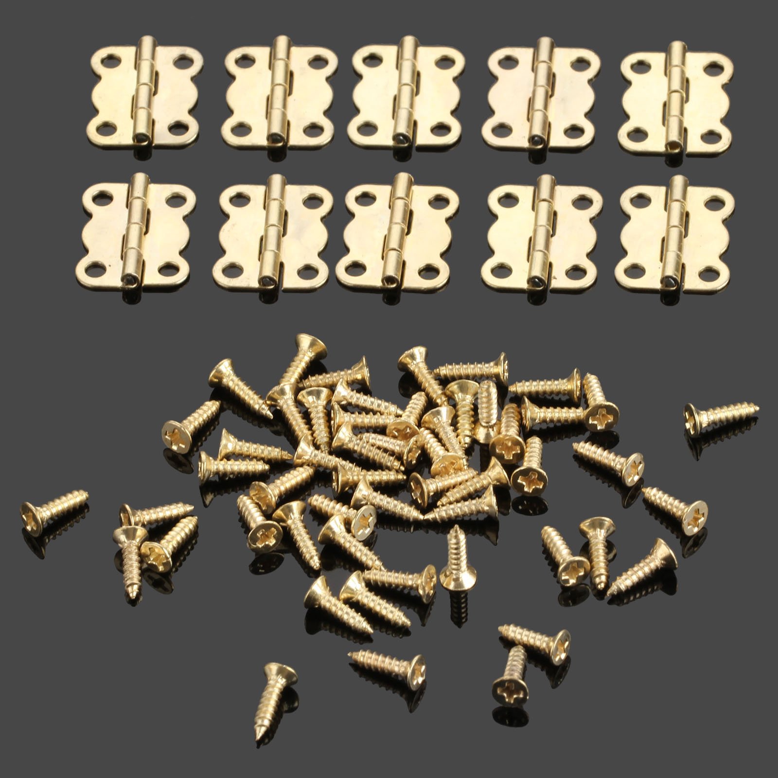 Shomy 50Pcs 16 * 13mm Gold Cabinet Hinges Furniture Accessories Jewelry Boxes Small Hinge Furniture Fittings For Cupboard With Screws (B07FVWP21J) Amazon Price History, Amazon Price Tracker