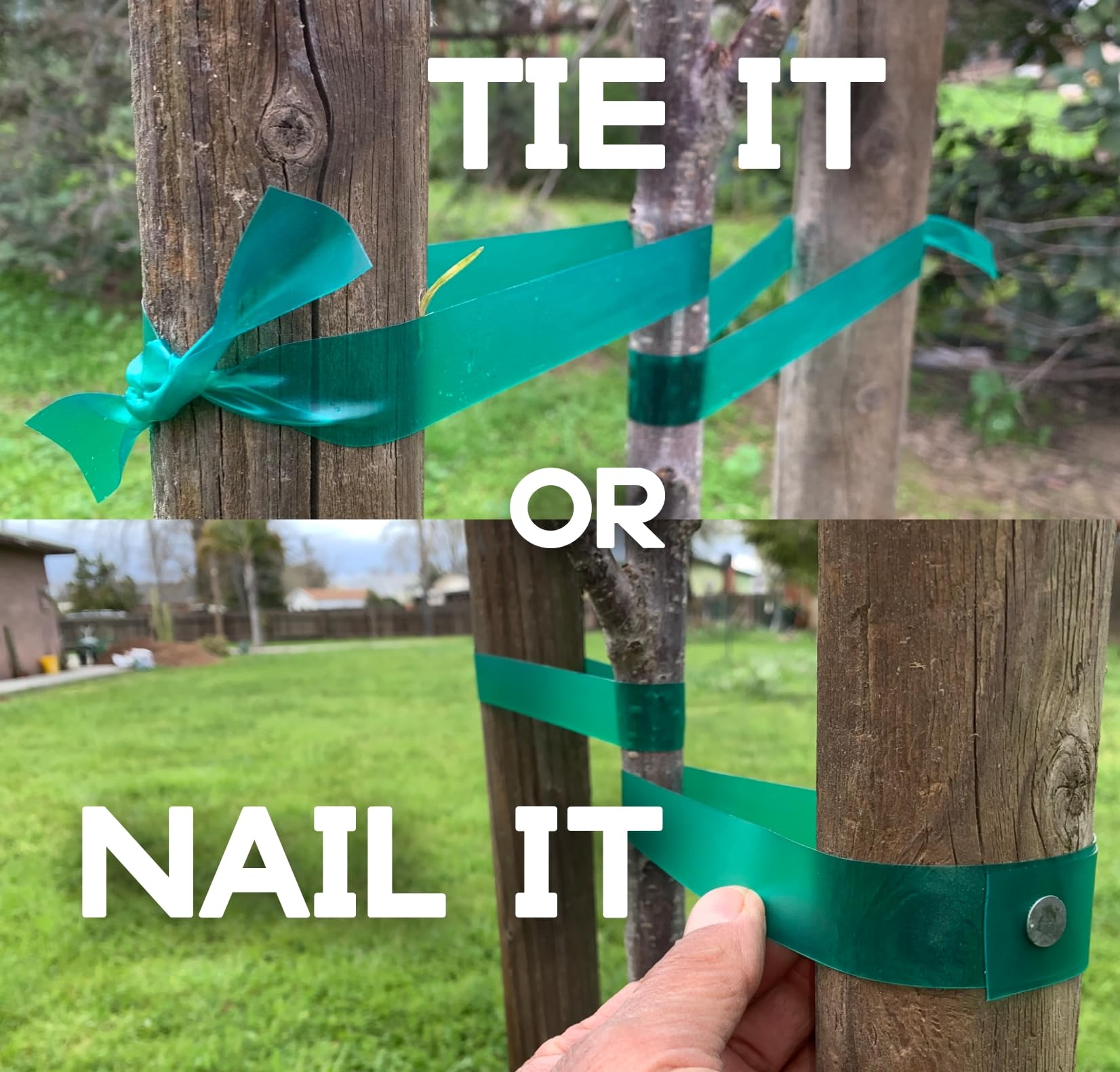 2 Rolls Stretch Tie Tape – Green Thick Plant Ribbon For Indoor & Outdoor Gardening