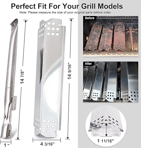 Vista 27 de Criditpid Grill Replacement Parts for Nexgrill 720-0925S, 720-0864, 720-0864M Models. Grill Heat Plates, Burner Tubes and Grill Ignitors for BBQ PRO