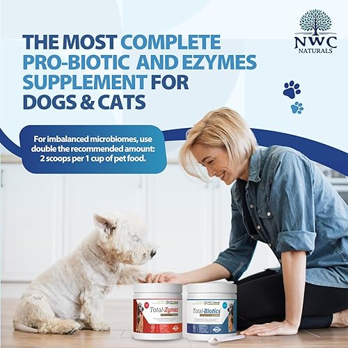 Miniatura 8 de NWC Naturals Paquete doble  Probióticos y enzimas digestivas para perros y gatos, un Total-Zymes y un Total-Biotics 8 onzas