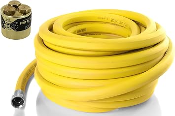 Fogg It 1/4 GPM Misting Nozzle with Dramm Yellow ColorStorm 50 x 5/8" Garden Hose Bundle, 2 Items