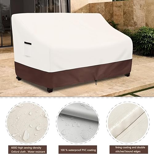 Vista 30 de Paquete de 2 fundas giratorias para sillas de salón al aire libre, impermeables, 100% fundas para sillas de patio al aire libre, 33 pulgadas