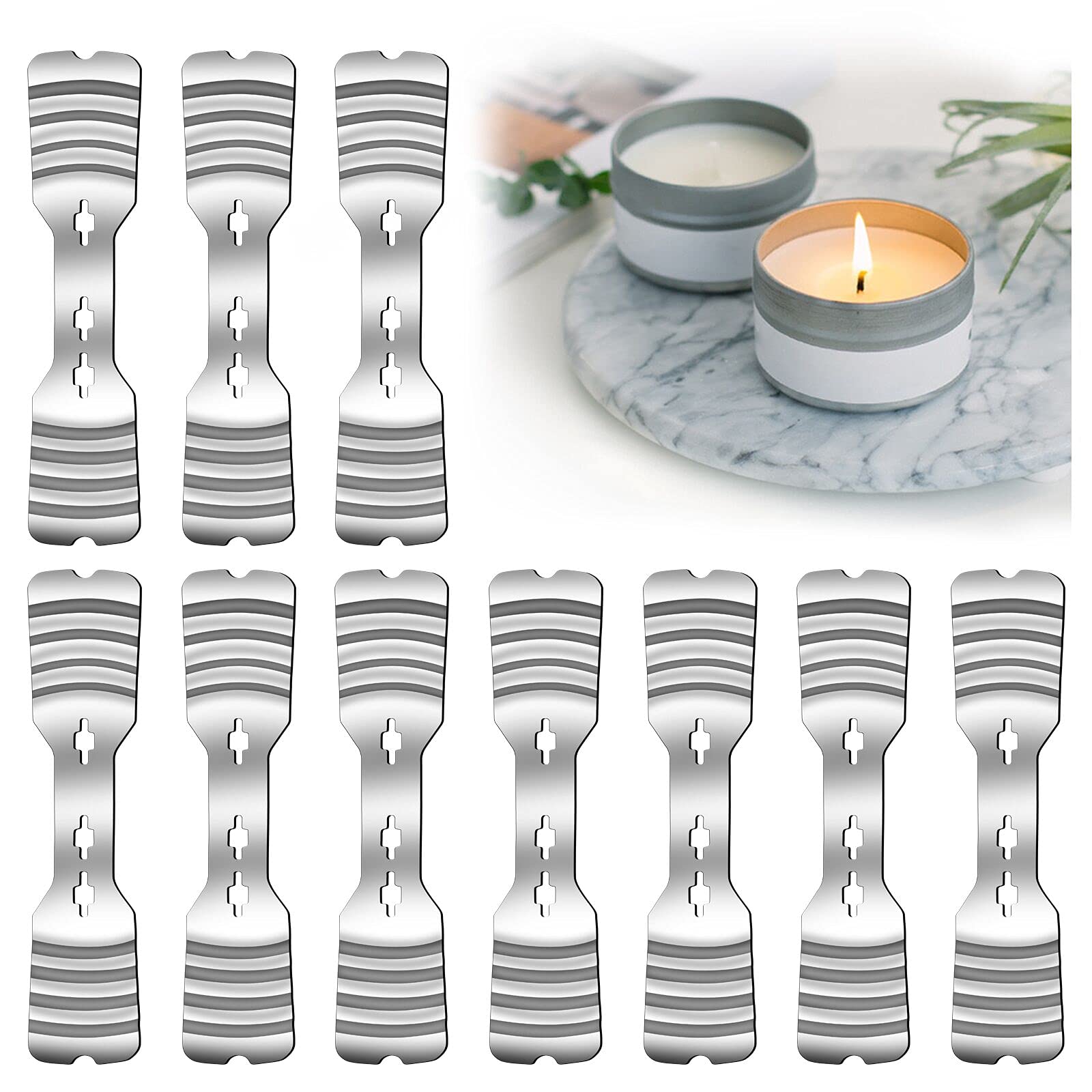 Buy 10pcs Metal Candle Wick Holders, Upgraded Candle Wick Centering