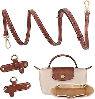BBKON 2Sets Shoulder Strap for Longchamp Bag Women, Purse Organizer, No-Punch Length Adjustable Leather Replacement Strap