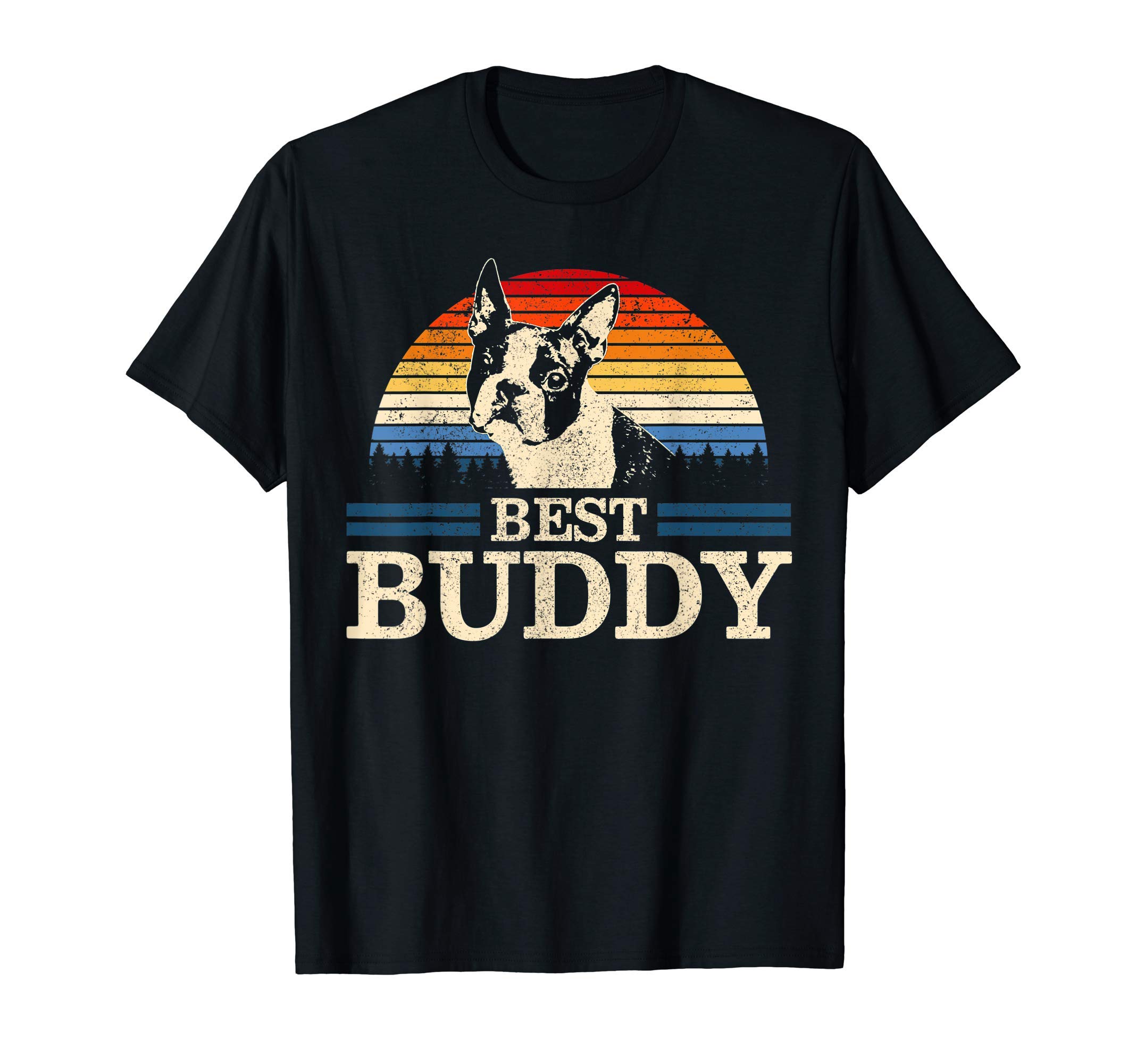 Boston Terrier Vintage Best Buddy Funny Dog Lover Gift Men Women Kids T-ShirtOEKO-TEX STANDARD 100