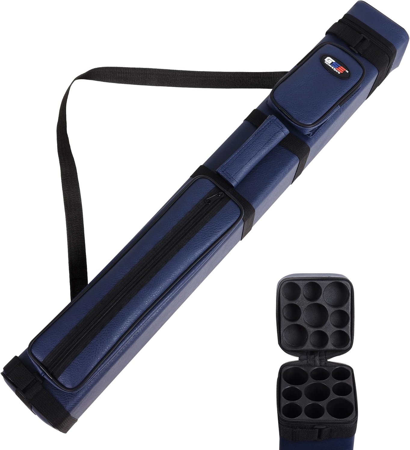 GSE Games & Sports Expert 3x6 Hard Pool Cue Case, Billiard Stick Carrying Bag for 3 Sticks, Holds 3 Butts and 6 Shafts (Several Colors Available)