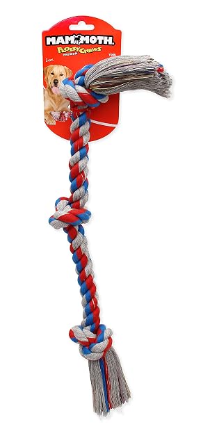Foto 2 de 5 de Mammoth Flossy Chews Cottonblend Color 3-Knot Rope Tug, Medium, 20-Inch by