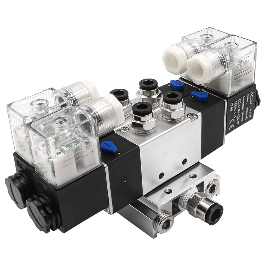 1/4" Air Valve DC 24V 4V210 08 DC 24V 2 Position 5 Way Pneumatic