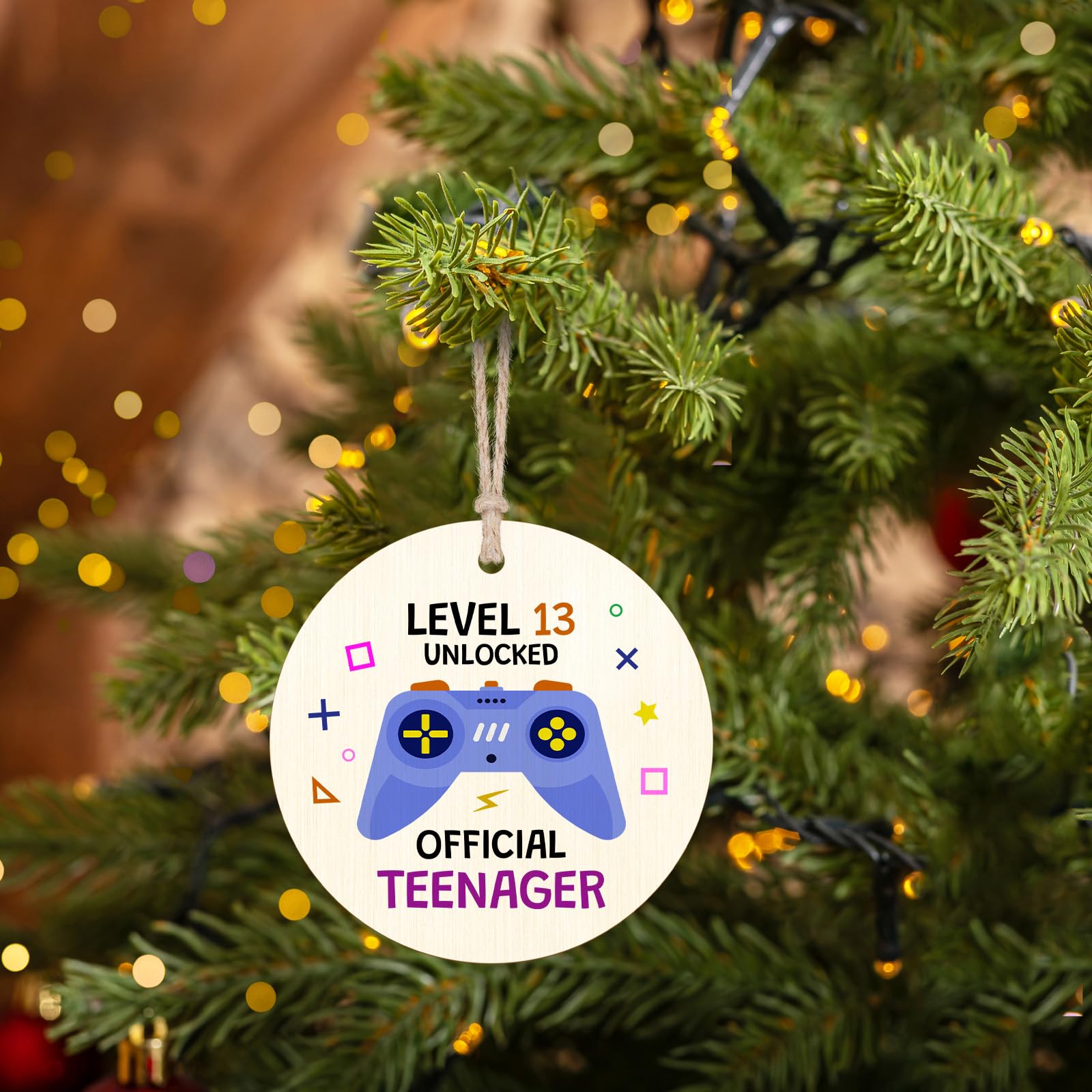 13 ornamenti natalizi ufficiali per adolescenti, regalo per il 13° compleanno per adolescenti, ragazzo, ragazza, nipote, nipote, divertente, in legno, da appendere all'albero di Natale, decorazione da