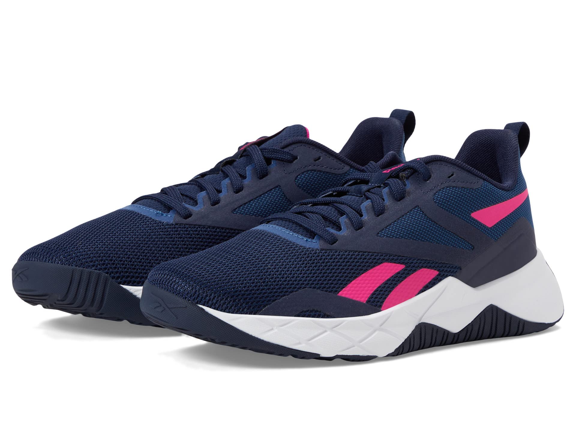 Reebok Women's NFX Cross Trainer, Vector Navy/Batik Blue/Proud Pink, 6.5