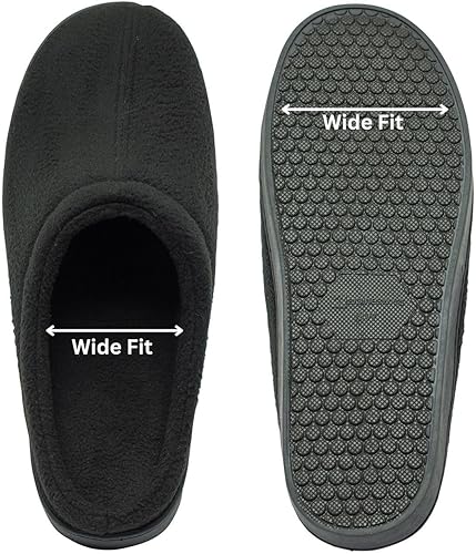 Miniatura 2 de Alpine Swiss Wide Mens Fleece Clog Slippers Wide Width Slip-On House Shoes with Memory Foam Cozy Durable Indoor Comfort