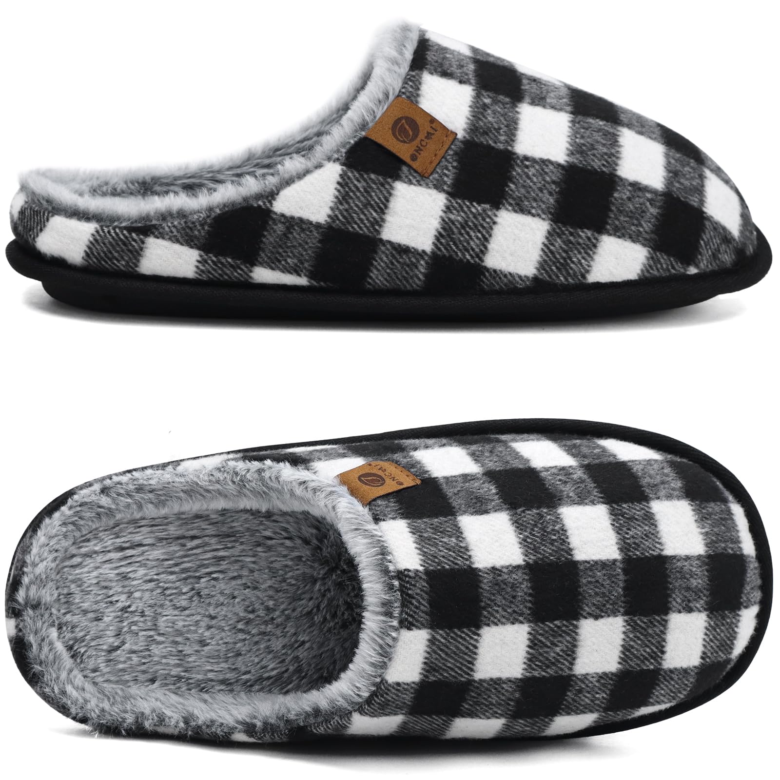 ONCAI Pantofole da Uomo Invernali, Comoda Memory Foam Calde Scarpe da Casa in Lana Con Suola Antiscivolo Taglia 40-49 EU