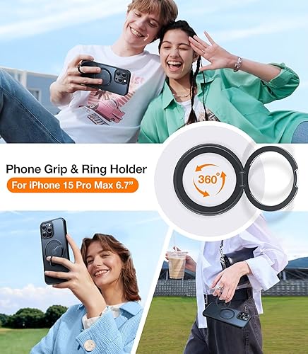 Miniatura 3 de TORRAS Funda magnética y soporte mejorados para iPhone 15 Pro probada en caídas de grado militar compatible con MagSafe funda delgada y ligera