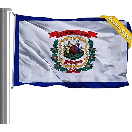 AZCOVER - West Virginia Flag - American Flags 3X5 Ft - State...